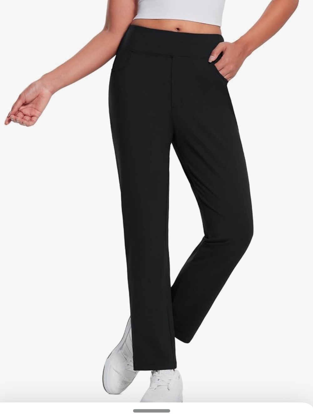 NWT Baleaf Black Straight-Leg Fleece lined Active Pants with Pockets Small